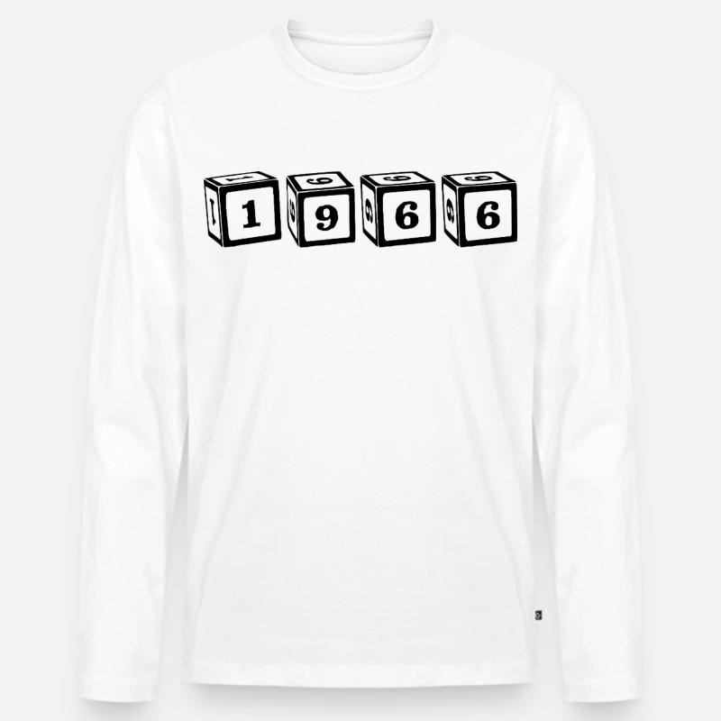 66 - Männer Premium Bio Langarmshirt - Weiß