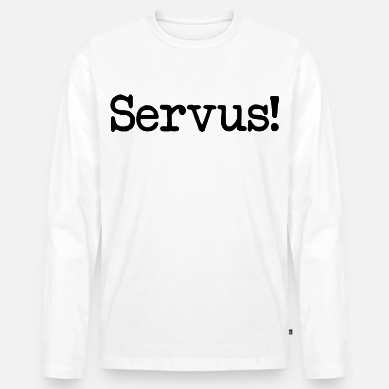 Servus! - Männer Premium Bio Langarmshirt - Weiß