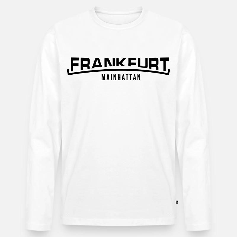 Frankfurt Mainhattan - Männer Premium Bio Langarmshirt - Weiß