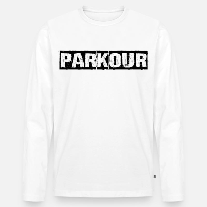 parkour - Männer Premium Bio Langarmshirt - Weiß