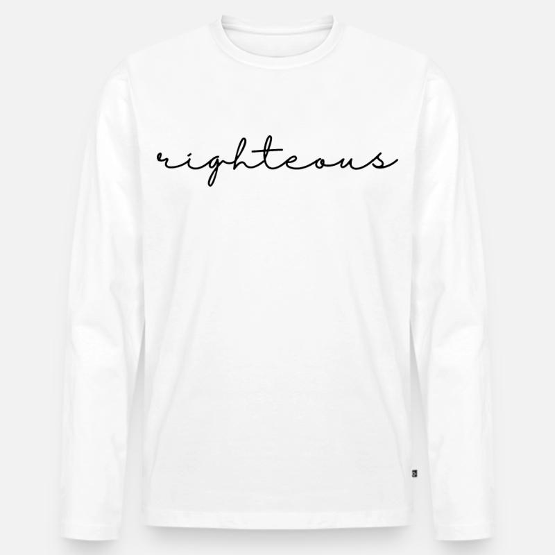 Righteous script - Men's Premium Organic Long Sleeve Shirt - white