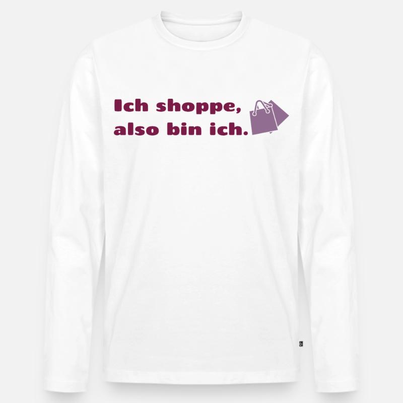 Ich shoppe also bin ich. - Männer Premium Bio Langarmshirt - Weiß