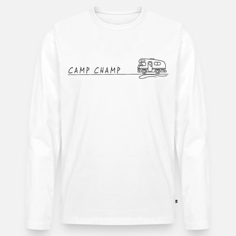 wohnmobil camp champ spruch camping - Männer Premium Bio Langarmshirt - Weiß