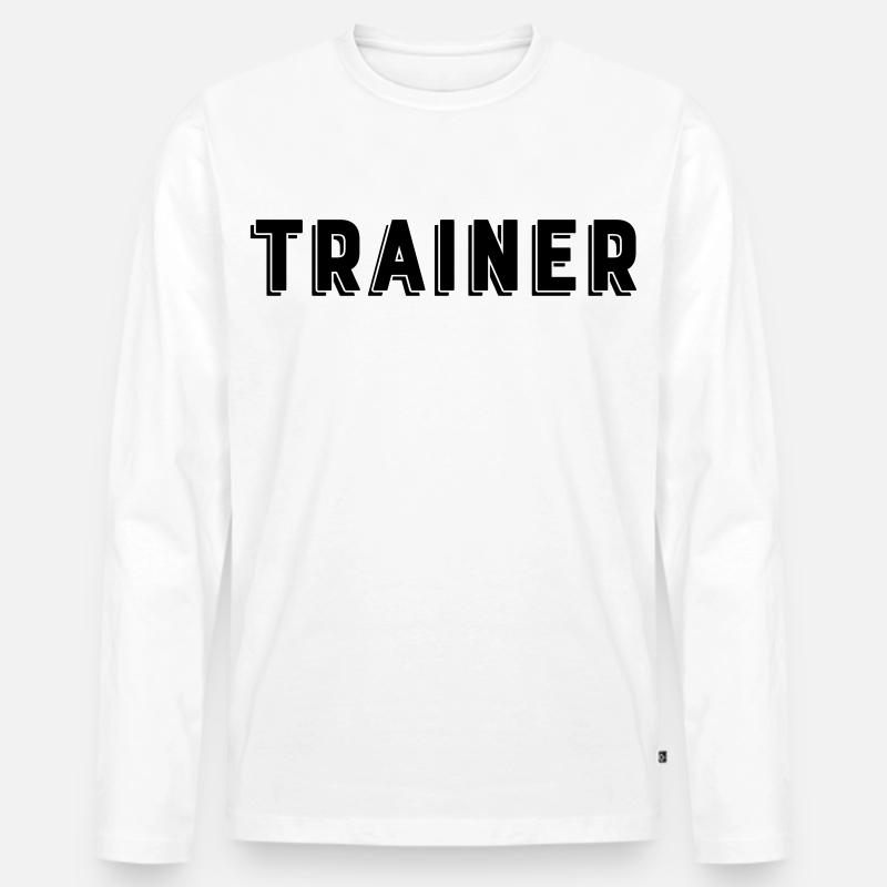 Trainer - Männer Premium Bio Langarmshirt - Weiß