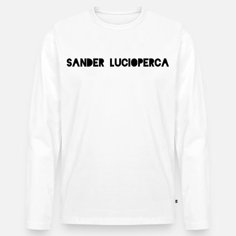 Sander Lucioperca - Männer Premium Bio Langarmshirt - Weiß