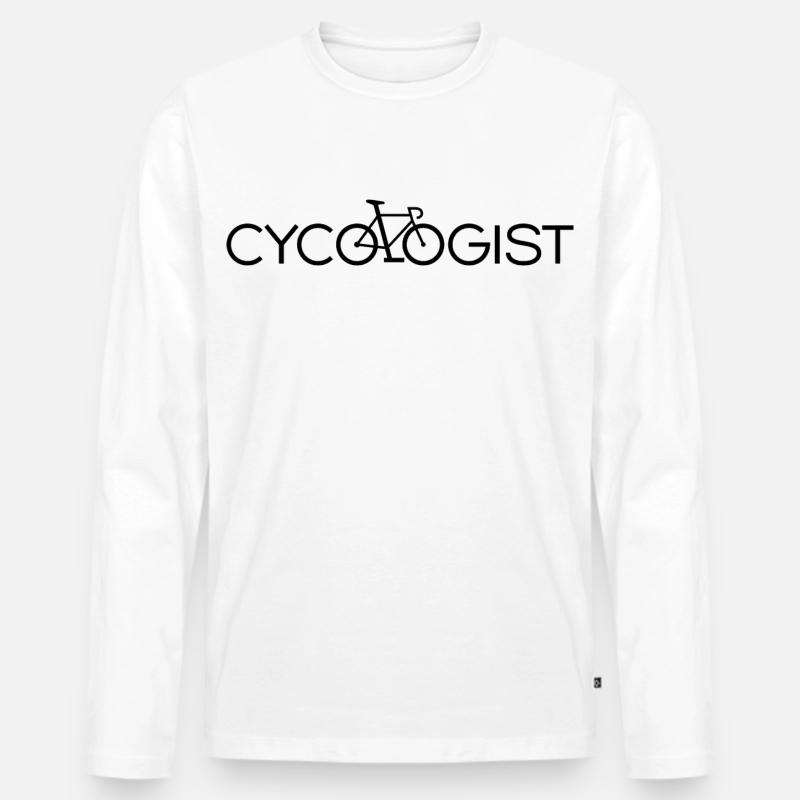 Zykologe - Männer Premium Bio Langarmshirt - Weiß