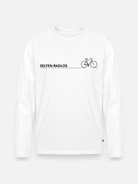 radfahren spruch motivation fahrrad selten radlos - Männer Premium Bio Langarmshirt - Weiß