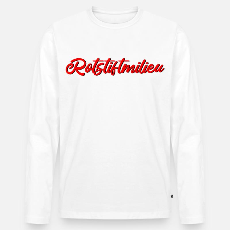 Rotstiftmilieu Lehrer - Männer Premium Bio Langarmshirt - Weiß