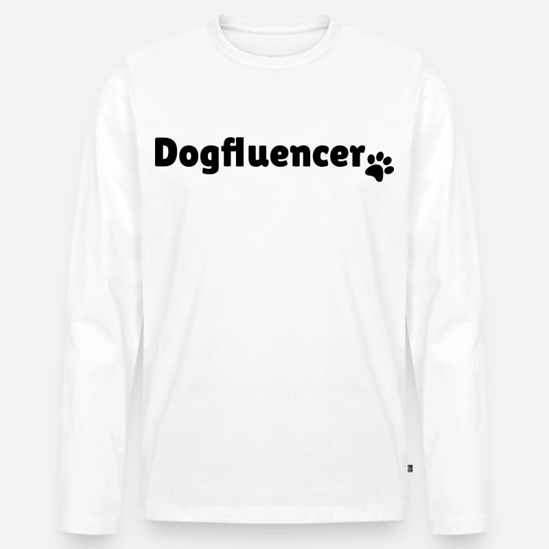 Dogfluencer Influencer Design Geschenk - Männer Premium Bio Langarmshirt - Weiß