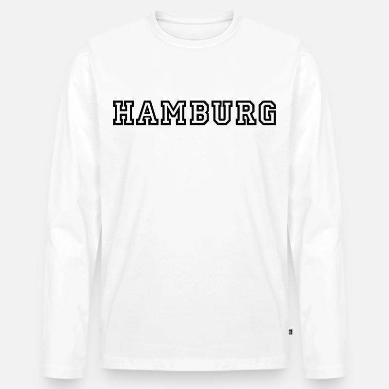 Hamburg - Männer Premium Bio Langarmshirt - Weiß