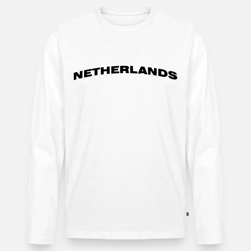 Niederlande - Männer Premium Bio Langarmshirt - Weiß