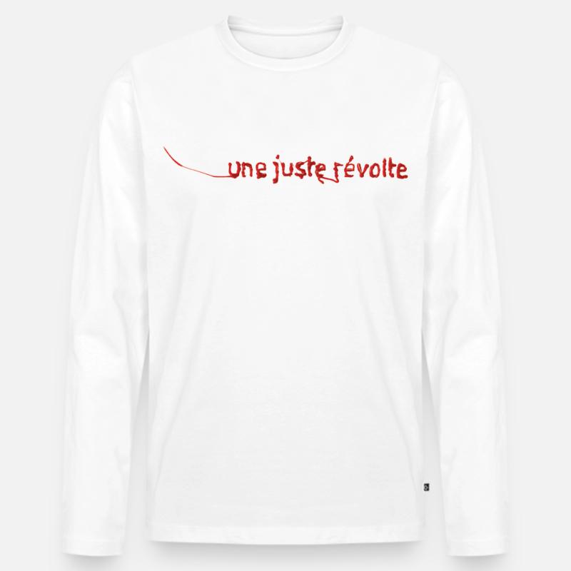 JUSTE RÉVOLTE – lass uns reden. - Männer Premium Bio Langarmshirt - Weiß