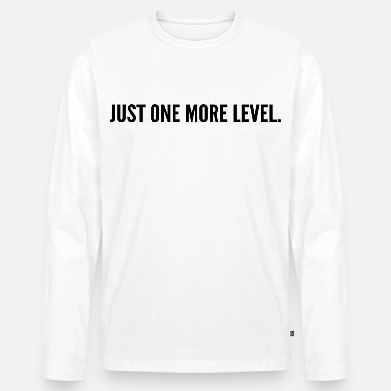 Nur noch eine Ebene - Männer Premium Bio Langarmshirt - Weiß