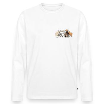 Cabane dans les bois - T-shirt manches longues Premium bio Homme - blanc - Devant - Nico (187cm)