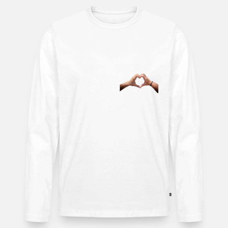 Valentines Day - Männer Premium Bio Langarmshirt - Weiß