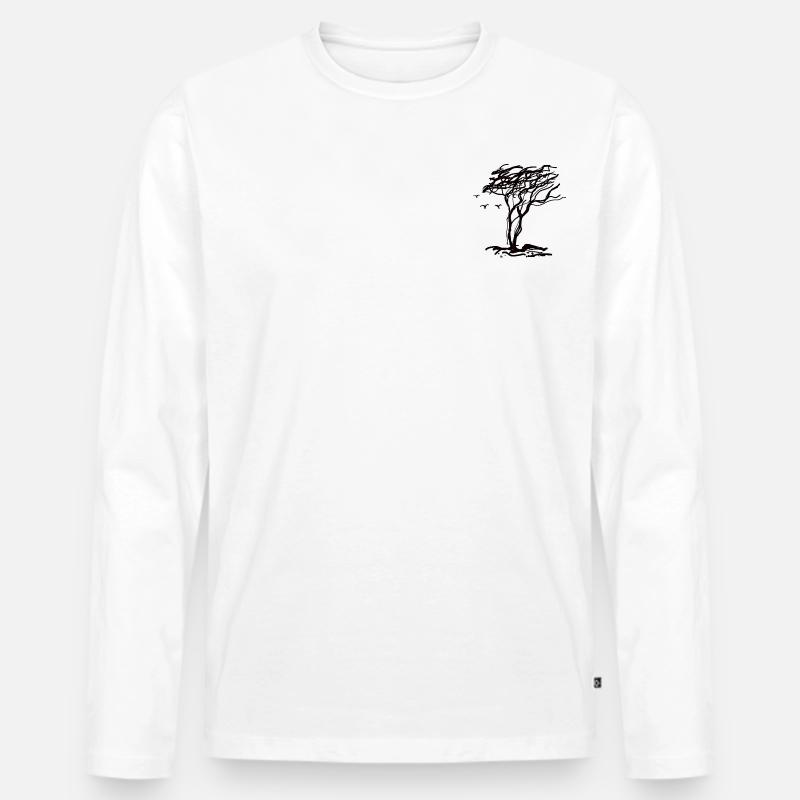 windflüchter 2 - Männer Premium Bio Langarmshirt - Weiß