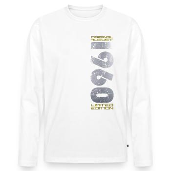 64ème Anniversaire Original Août 1960 Millésime 1960 - T-shirt manches longues Premium bio Homme - blanc - Devant - Nico (187cm)