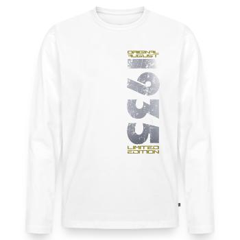 90th Birthday Original August 1935 Vintage 1935 - Men's Premium Organic Long Sleeve Shirt - white - Front - Nico (187cm)