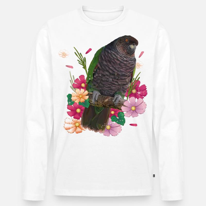 Der kaiserliche Papagei - Männer Premium Bio Langarmshirt - Weiß