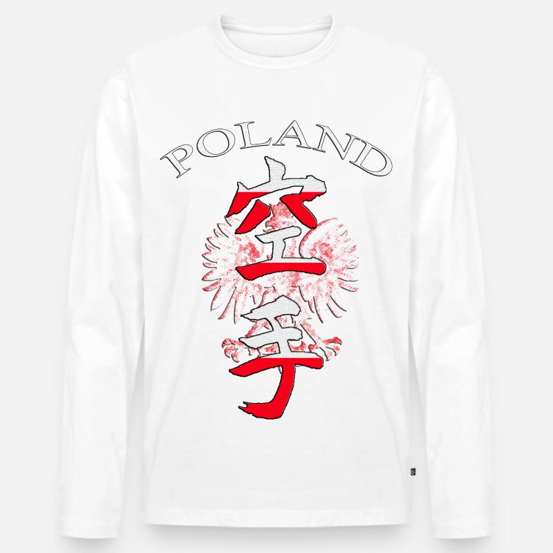 Poland Eagle Symbol Cultural Statement Design - Männer Premium Bio Langarmshirt - Weiß