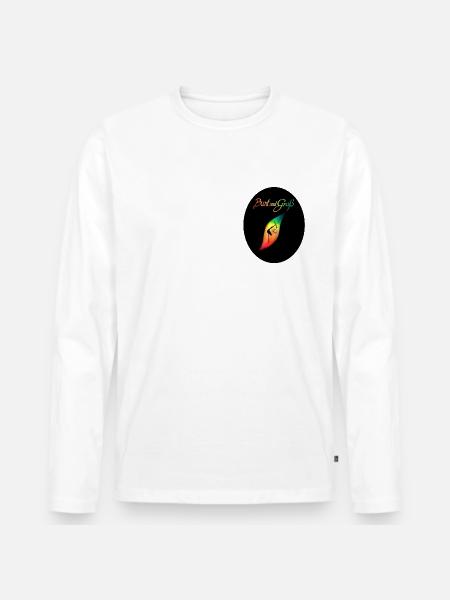Logo bunt klein - Männer Premium Bio Langarmshirt - Weiß