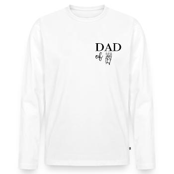 Dad of Three - Männer Premium Bio Langarmshirt - Weiß - Vorne - Nico (187cm)