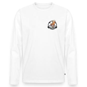 Bierpedale - Männer Premium Bio Langarmshirt - Weiß - Vorne - Nico (187cm)