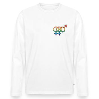 Bi Femme Pride - Männer Premium Bio Langarmshirt - Weiß - Vorne - Nico (187cm)
