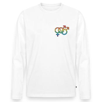 Bi Male Spirit - Männer Premium Bio Langarmshirt - Weiß - Vorne - Nico (187cm)
