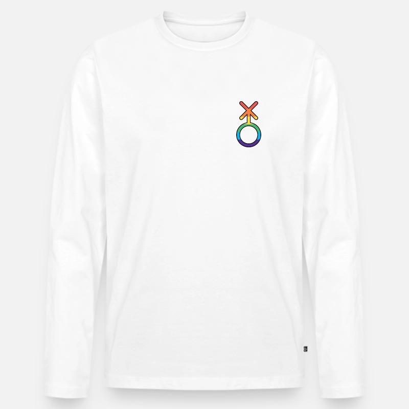 Nonbinary Nuance - Männer Premium Bio Langarmshirt - Weiß