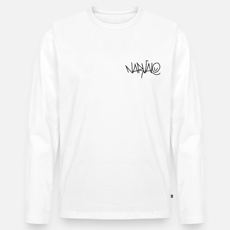 schwarz narvalo - Männer Premium Bio Langarmshirt - Weiß