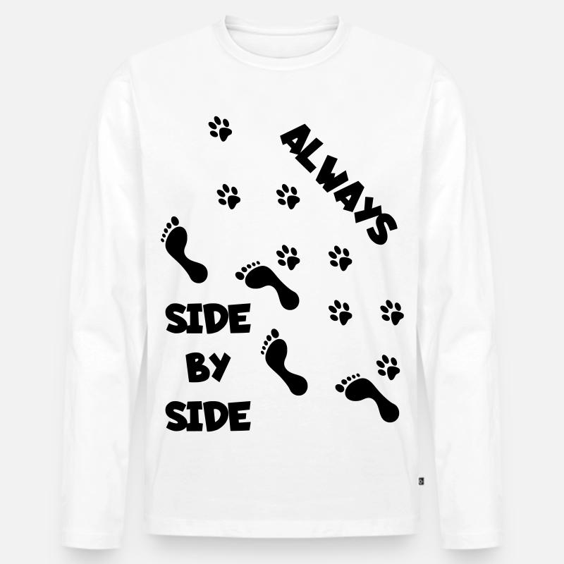Seite an Seite mit Hund * - Männer Premium Bio Langarmshirt - Weiß
