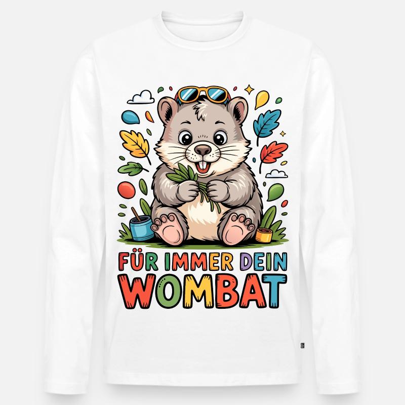 Für Immer Dein Wombat - Männer Premium Bio Langarmshirt - Weiß