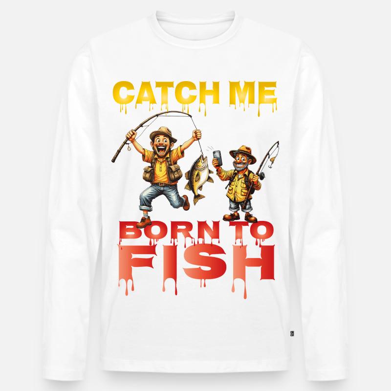 Catch_me_ - Männer Premium Bio Langarmshirt - Weiß