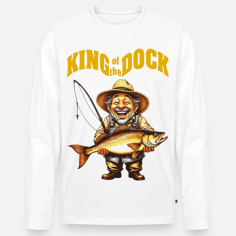 KingOTD - Männer Premium Bio Langarmshirt - Weiß