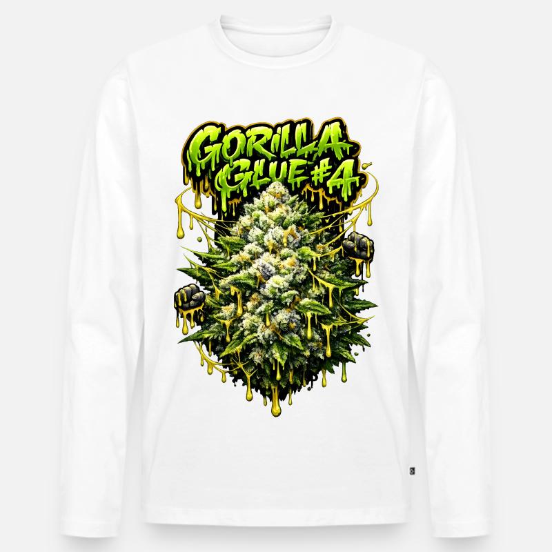 Gorilla Glue #4 Graffiti-Bud-Print - Männer Premium Bio Langarmshirt - Weiß