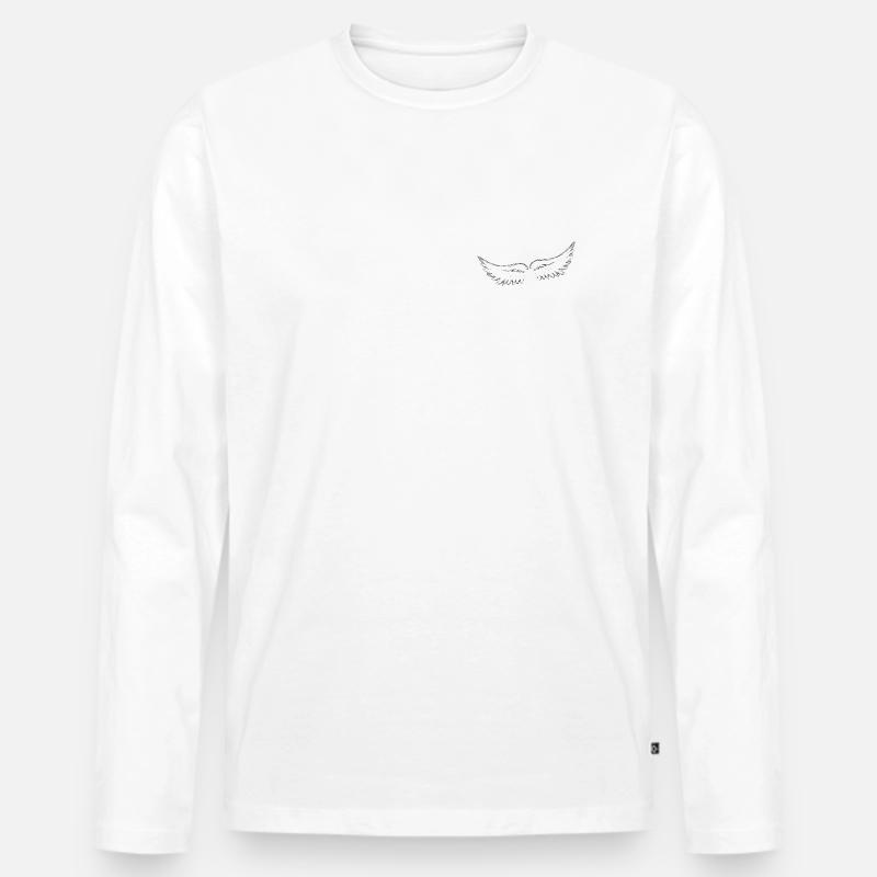 Engel - Männer Premium Bio Langarmshirt - Weiß