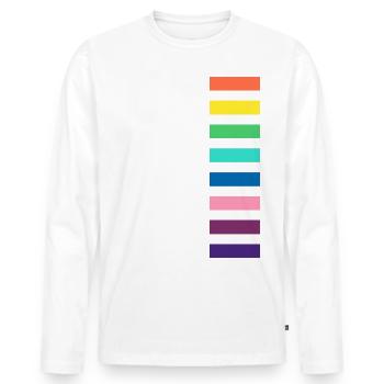 Shades of a rainbow - Men's Premium Organic Long Sleeve Shirt - white - Front - Nico (187cm)