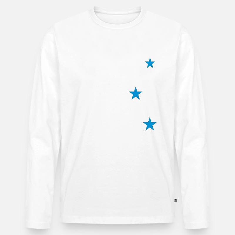 Sterne - Männer Premium Bio Langarmshirt - Weiß