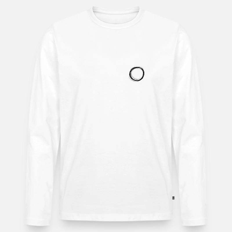 Kreis schwarz klein / Geschenk Geschenkidee - Männer Premium Bio Langarmshirt - Weiß