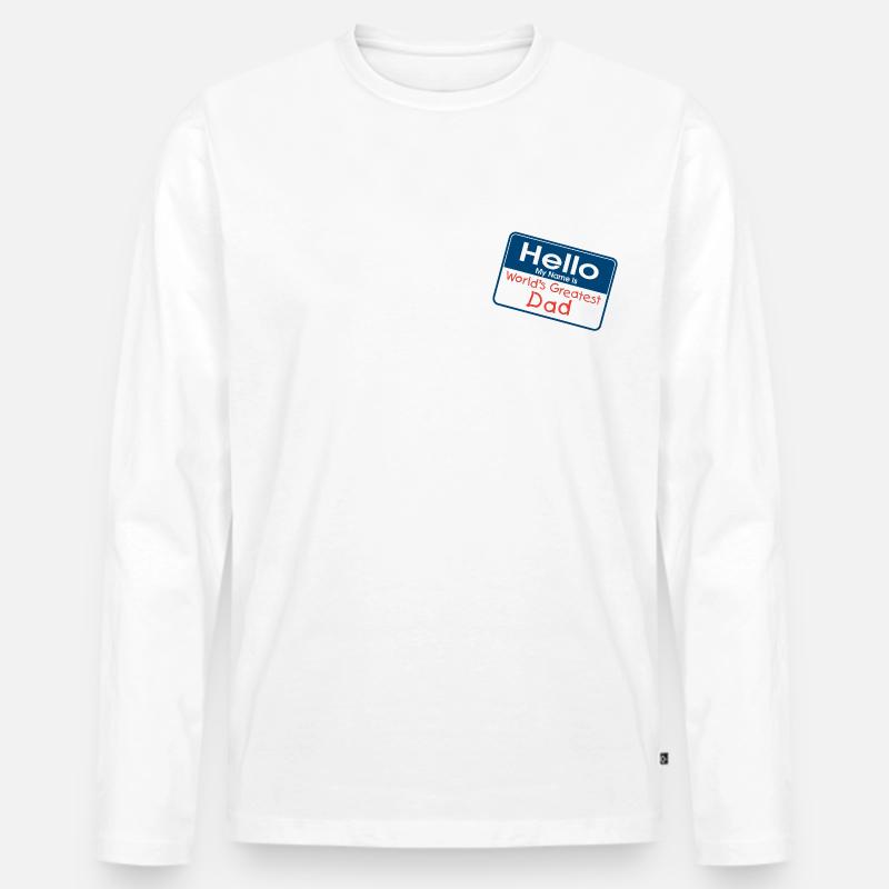 Weltbester Vater - Männer Premium Bio Langarmshirt - Weiß