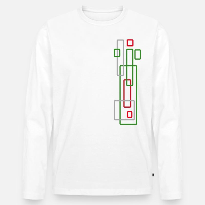 Stripe Pattern Ornament - MODERN - Men's Premium Organic Long Sleeve Shirt - white