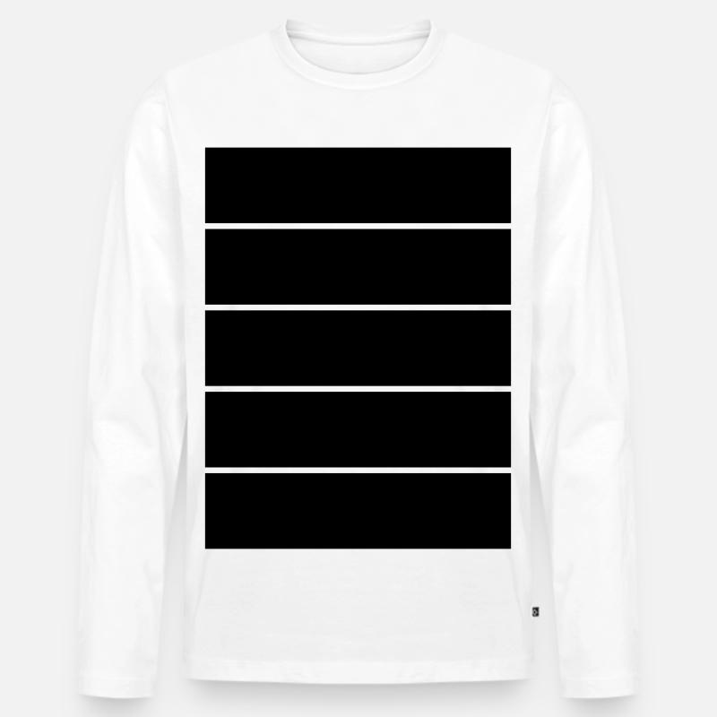 Minimalistische horizontale Linien - Männer Premium Bio Langarmshirt - Weiß