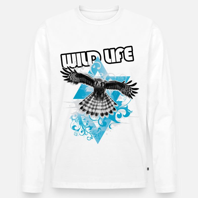 Free Eagle und Chart - Männer Premium Bio Langarmshirt - Weiß