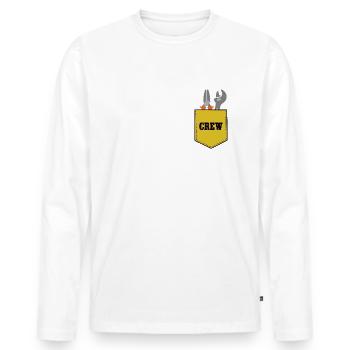 Handwerker Crew Hausbau Team Mannschaft Eigenheim - Männer Premium Bio Langarmshirt - Weiß - Vorne - Nico (187cm)