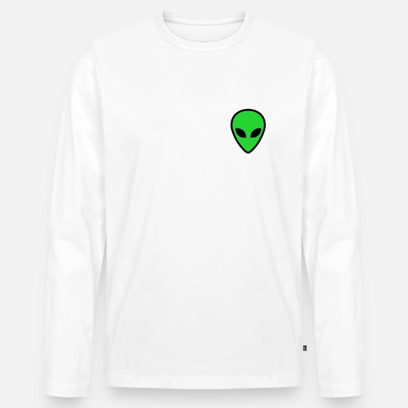 fremdes Gesicht 4 - Männer Premium Bio Langarmshirt - Weiß