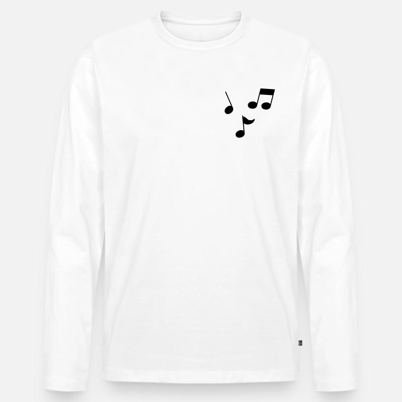Musiknoten - Männer Premium Bio Langarmshirt - Weiß