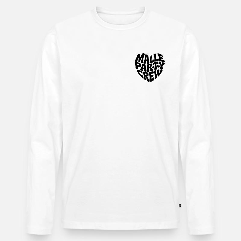 Malle Party Crew - Männer Premium Bio Langarmshirt - Weiß