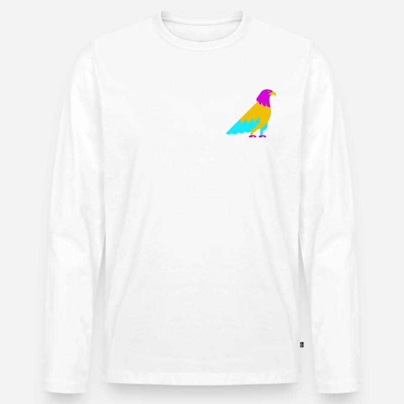 Farbenfroher abstrakter Adler - Männer Premium Bio Langarmshirt - Weiß