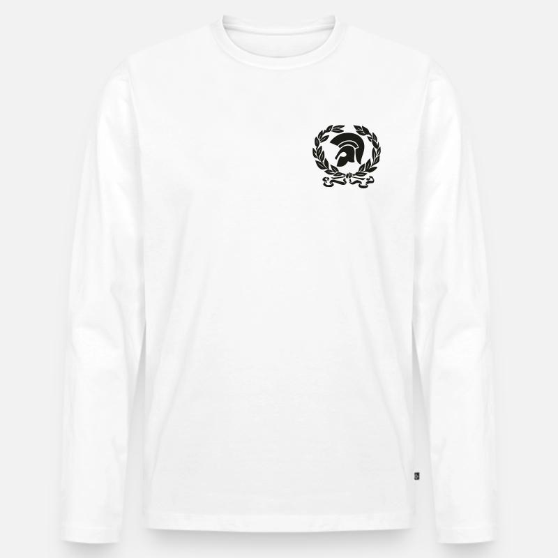 Trojankranz - Männer Premium Bio Langarmshirt - Weiß